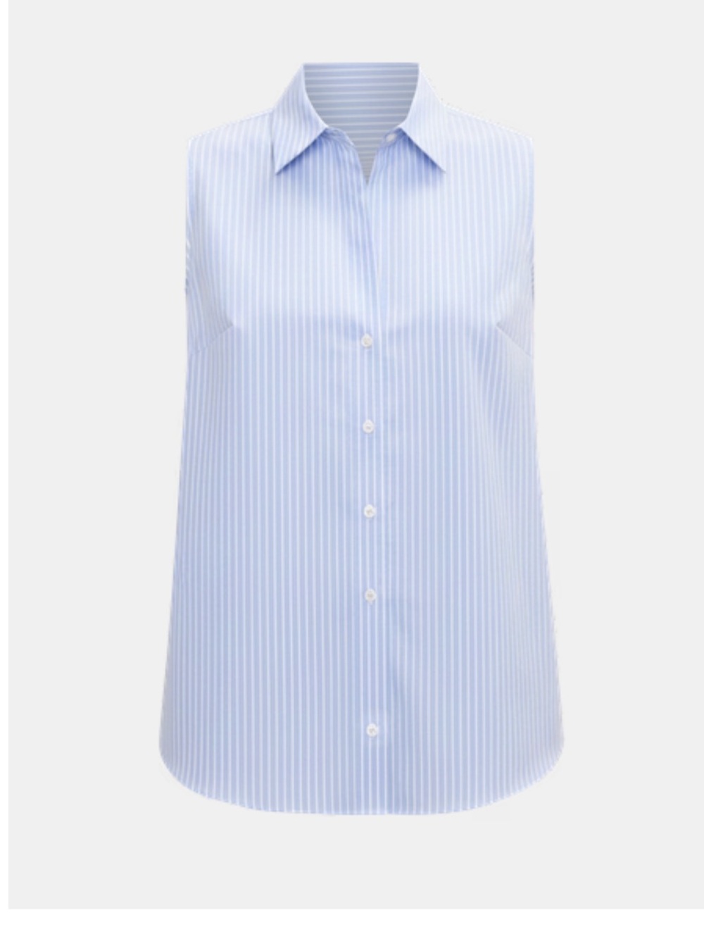 Ann Taylor Sleeveless Stripe Button-Down Top - Light Blue & White
